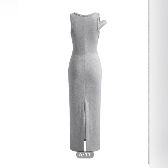 Asymmetrical Crew Neck Split Maxi Dress - Picture 6 of 7